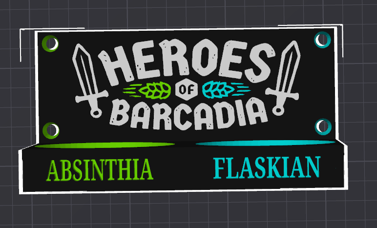 HEROES OF BARCADIA CUP HOLDERS WALL MOUNTED