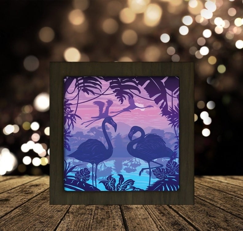 Flamingo Square light box