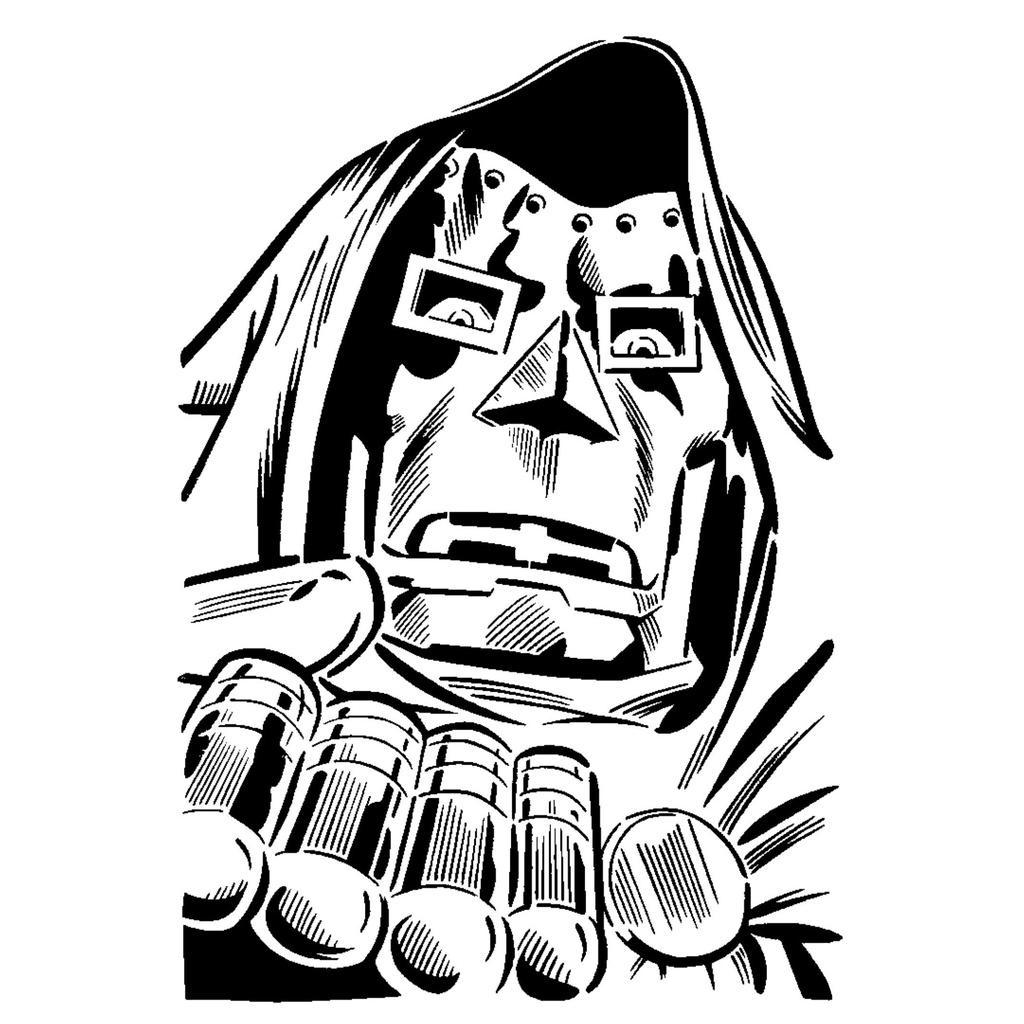 Dr Doom stencil 3