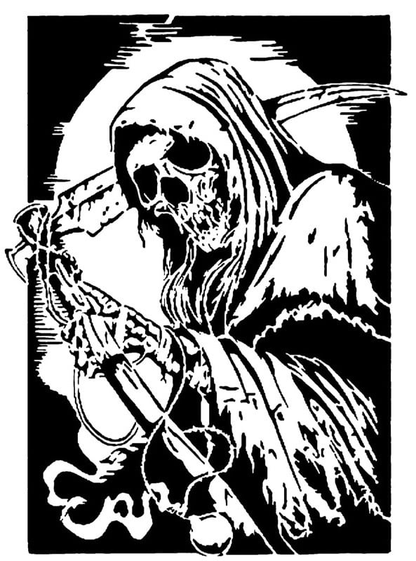 Grim Reaper stencil 4