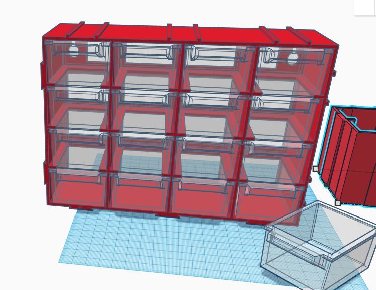 Cajonera de almacenamiento apilable 4x4 /  Stackable storage drawer 4x4