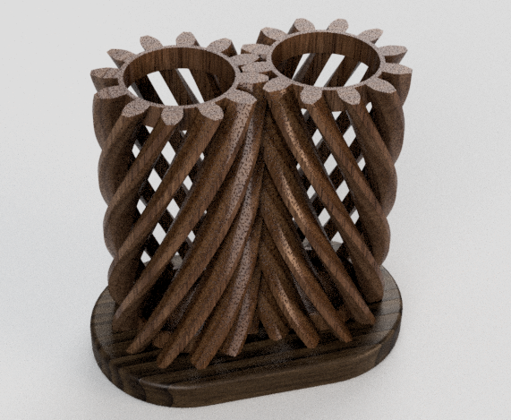 Helical Gear Pen Stand