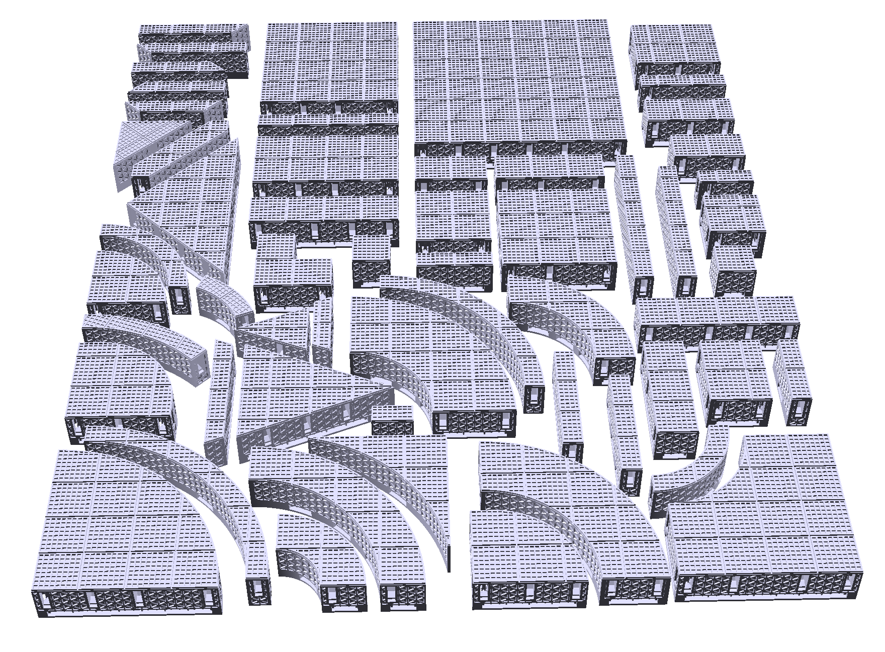 OpenLOCK 1 inch Riser Floor Tiles set - Sci-Fi / Industrial Square Grill (1 inch grid)