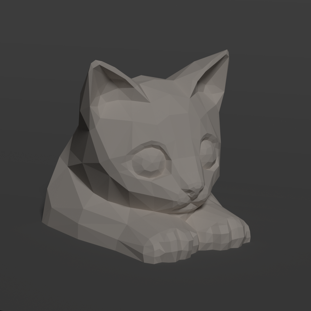 Low poly cat symmetric