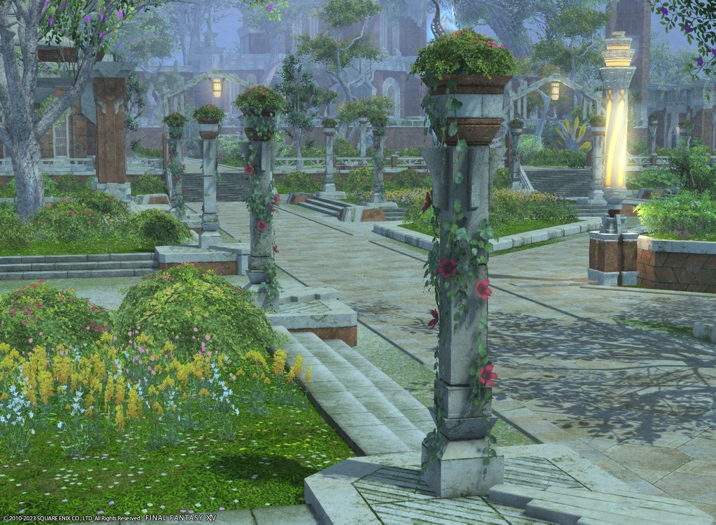 FFXIV Elpis Pillar scale model derived from outdoor furnishing. Can be printed with depth-map or without.