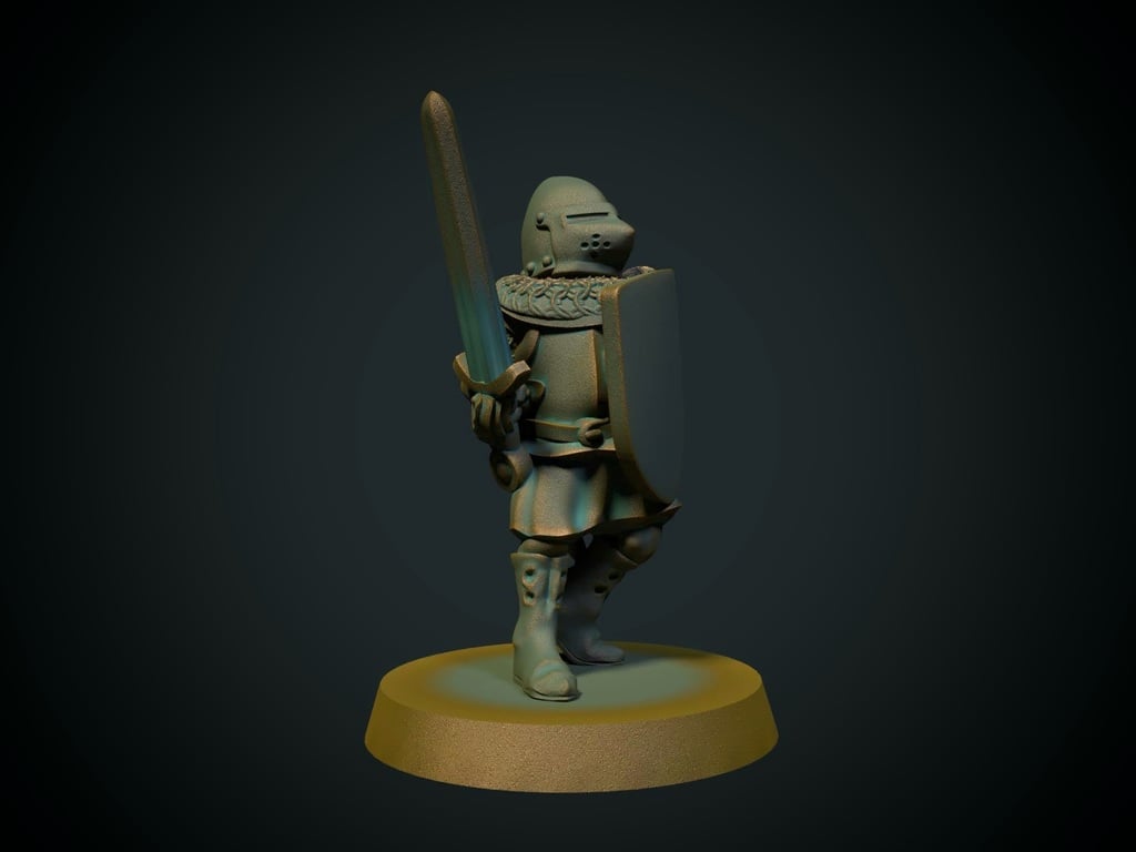 Knight with pig-faced helmet 28mm (FDM, no supports needed)