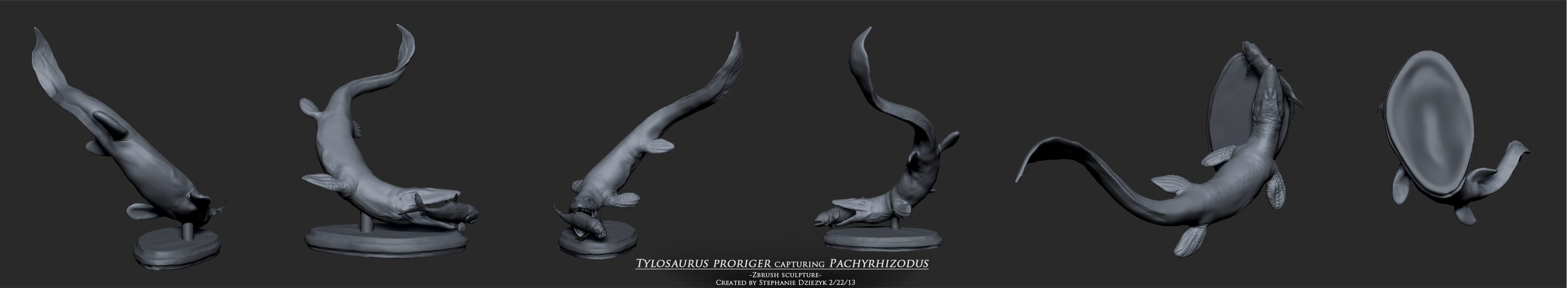 Image of Tylosaurus proriger capturing Pachyrhizodus - Model