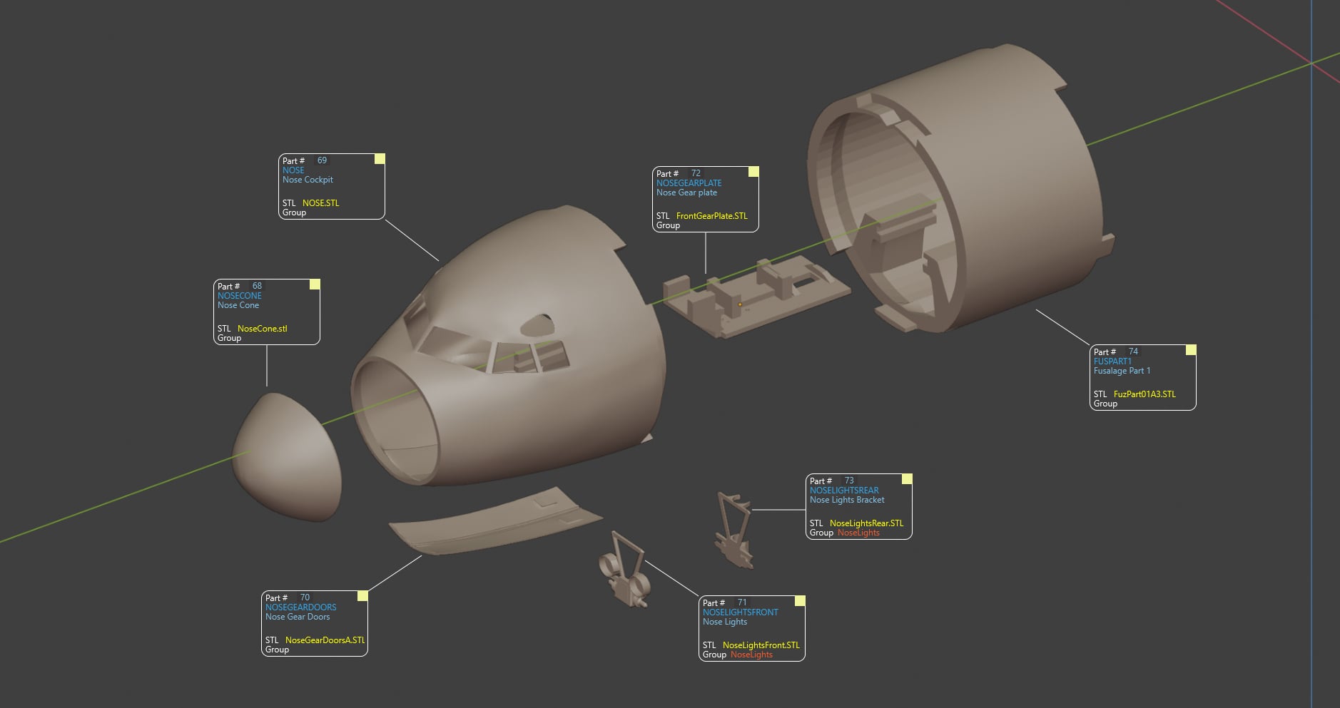 Electra RC Model - Nose Section - Section 1 of 10