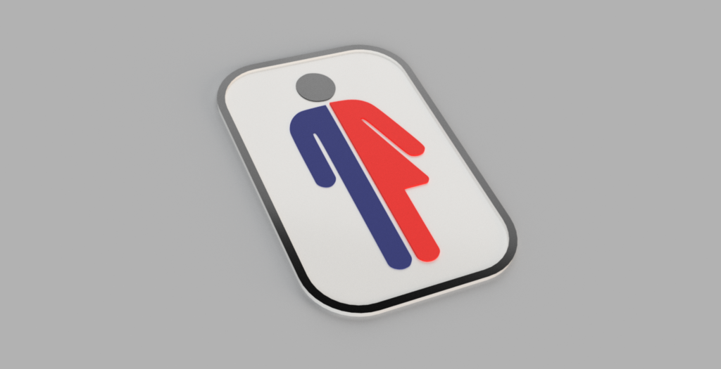 Unisex (Gender Neutral) Restroom Sign - up to 4 colours