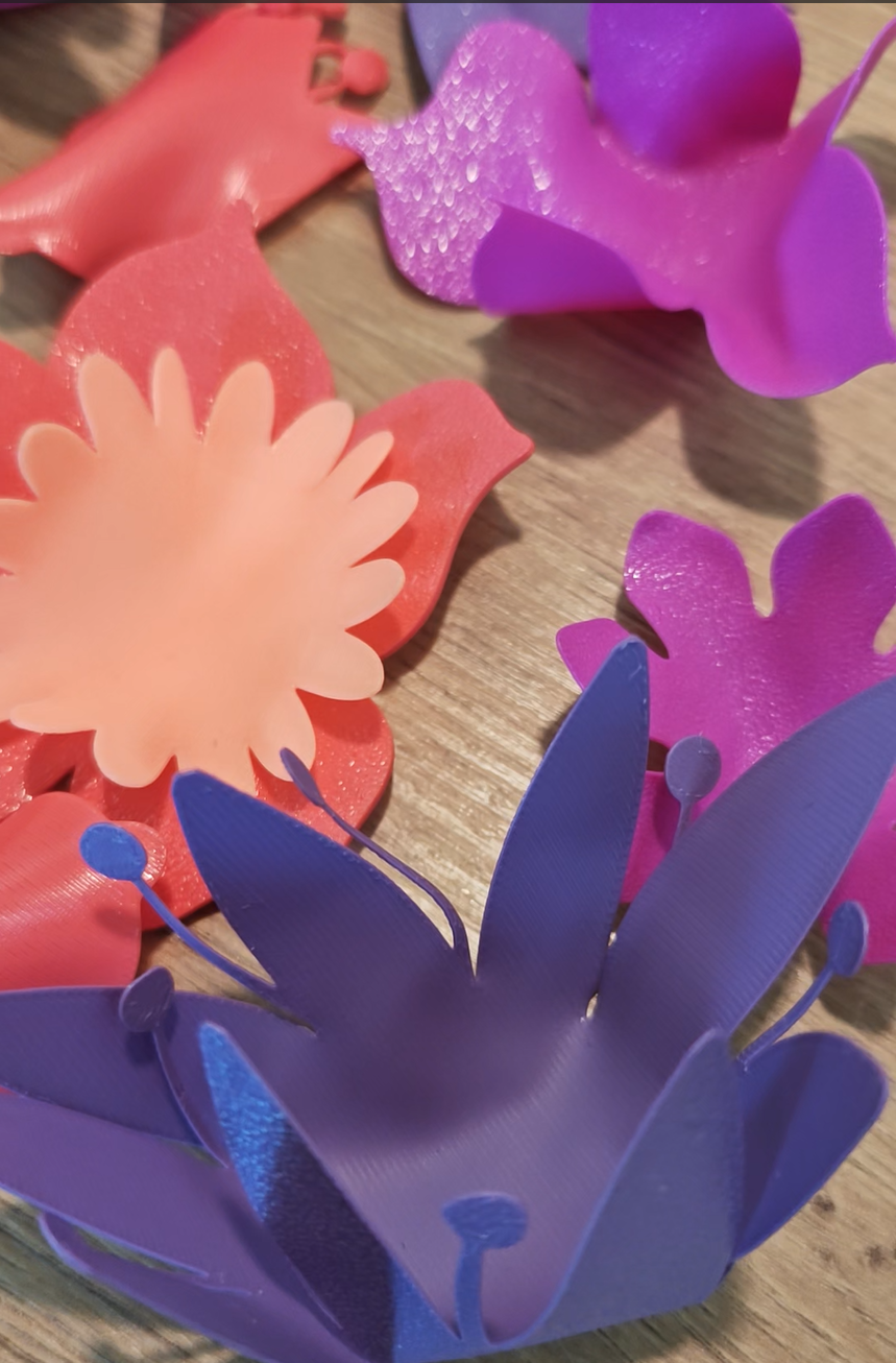 Flat 3D-Printable Flowers – Perfect for Leftover Filament!