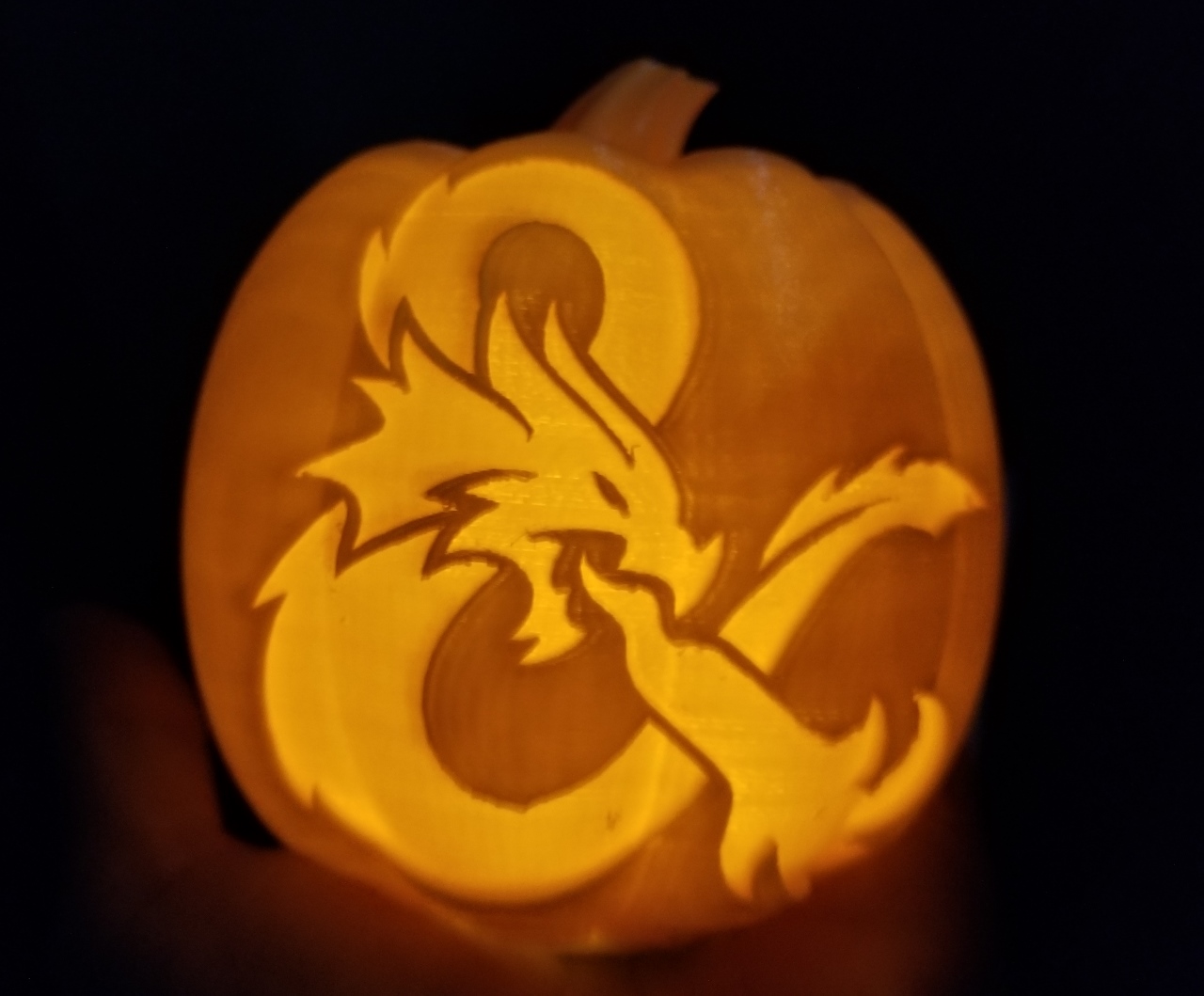 Halloween Pumpkin Tealight D&D Dragon