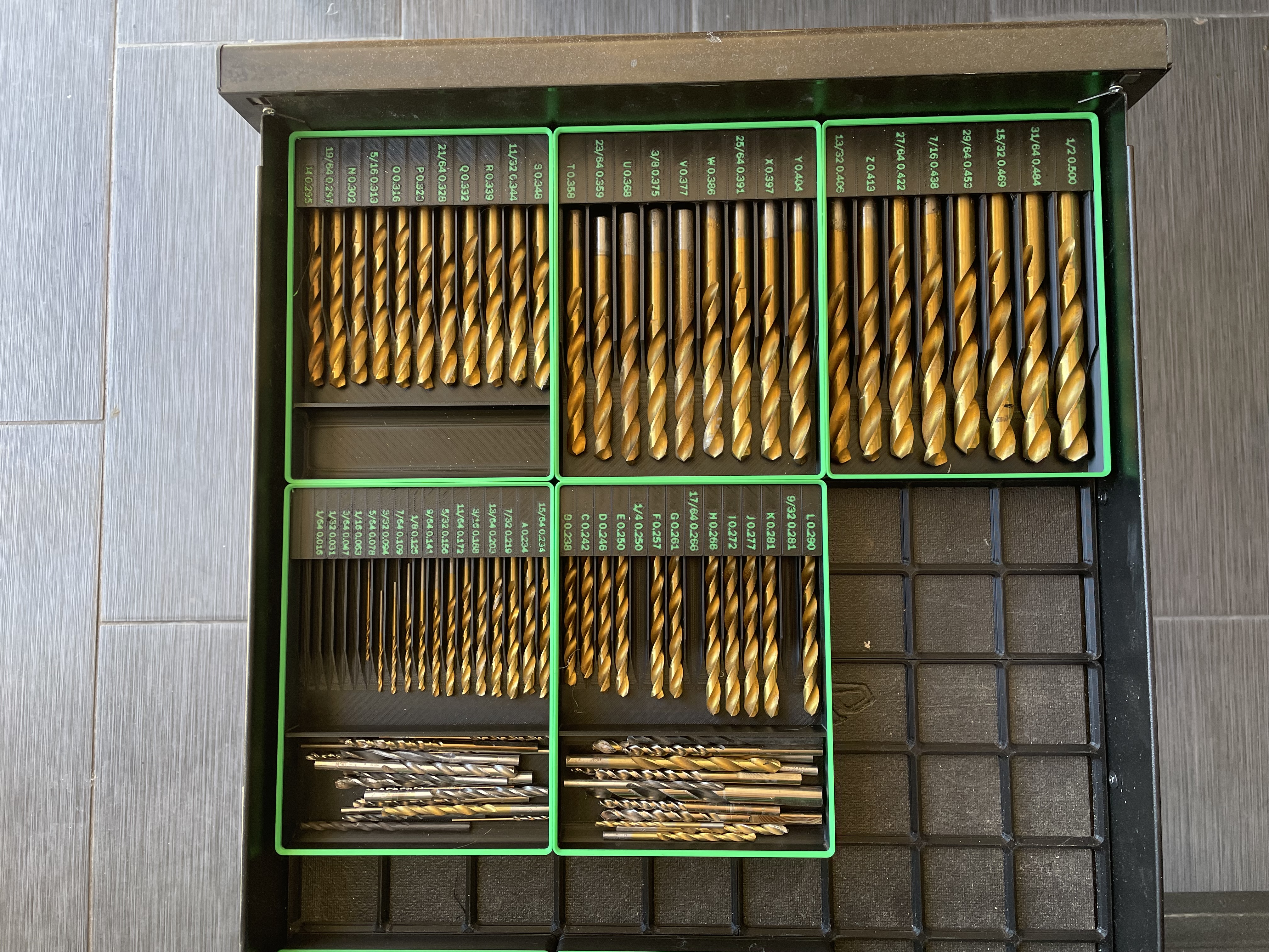 Gridfinity Drill Bit Storage Bins