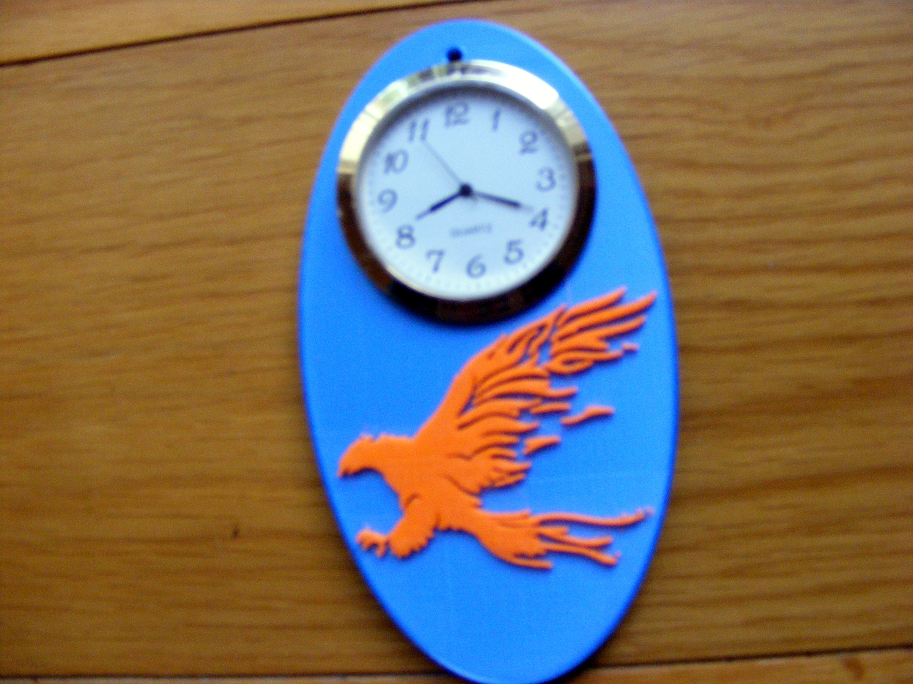 flaming eagle clock