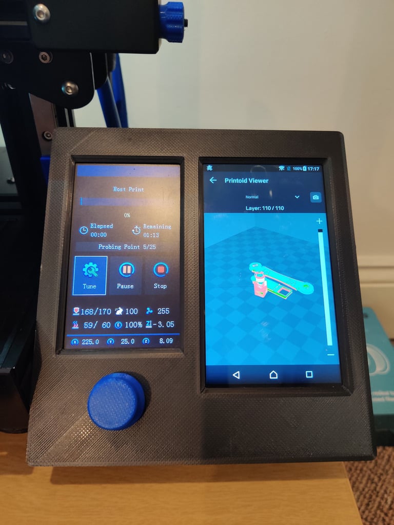 Ender 3 V2 Double Screen Case (Xperia Z3+ Phone Holder w/OctoPi)