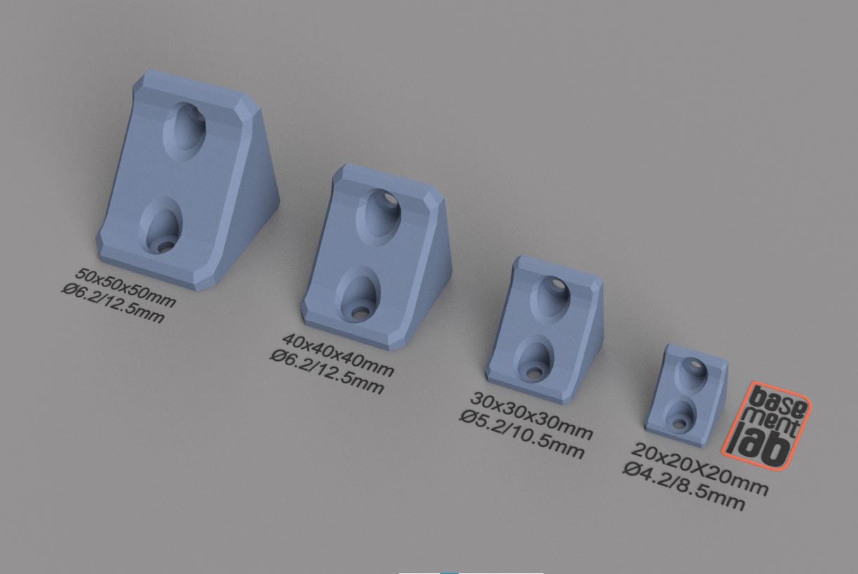 Supported Corner Bracket HEAVY-DUTY - 2020 / 3030 / 4040 / 5050 V/T-Slot Profile Rev.1