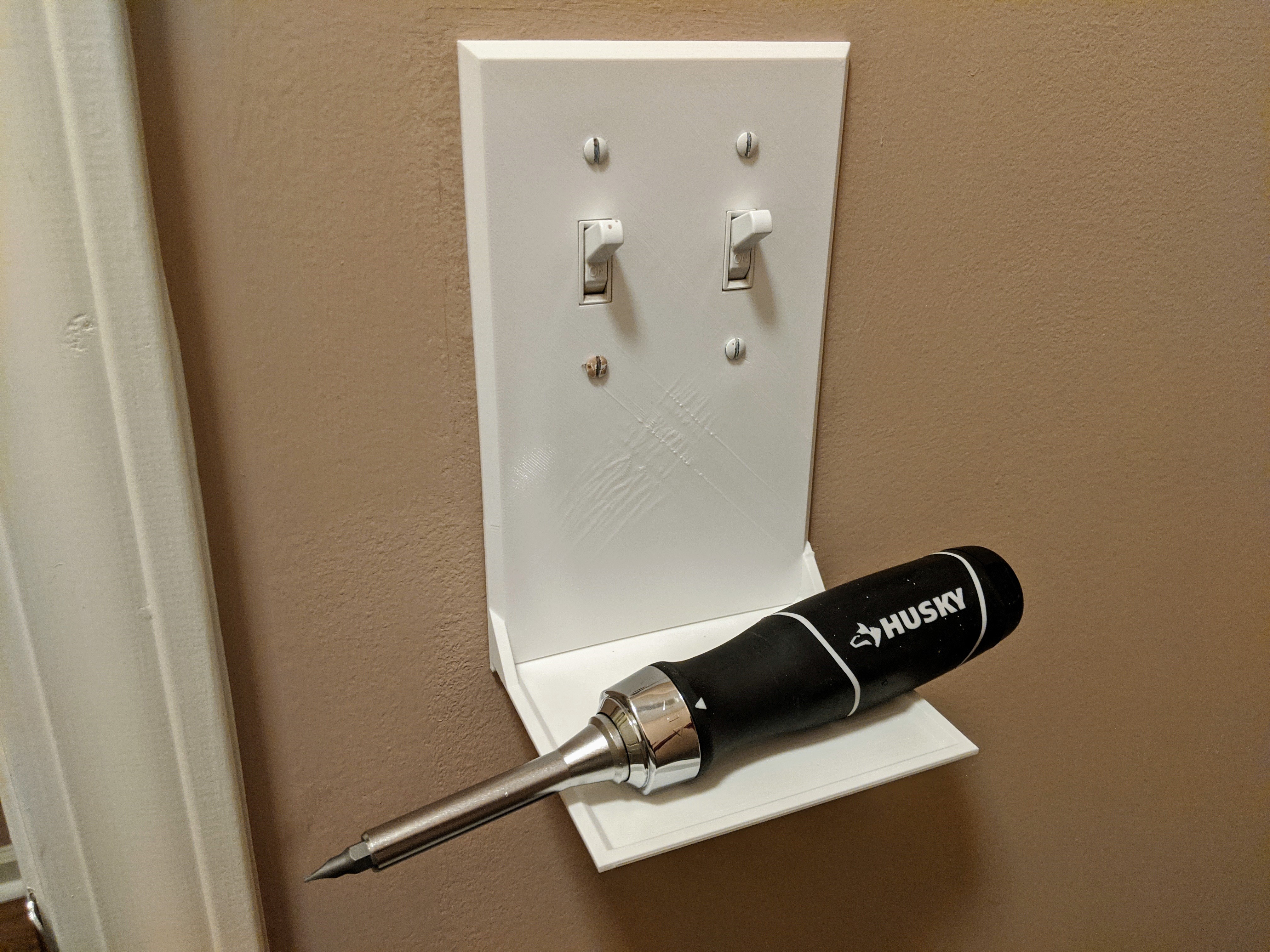 Duel Light Switch Plate With Shelf