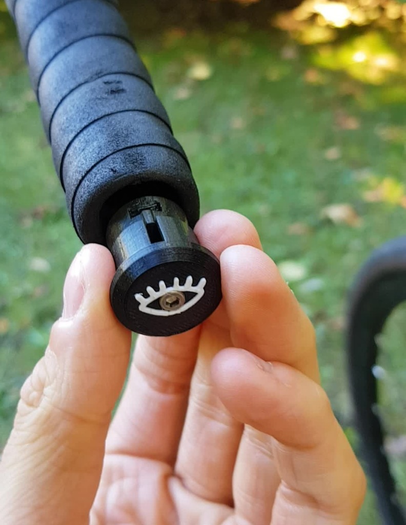 Handlebar cap for bike with an eye symbol - 19-21mm