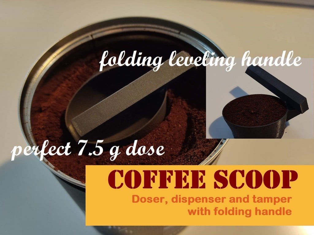 Folding coffee doser scoop