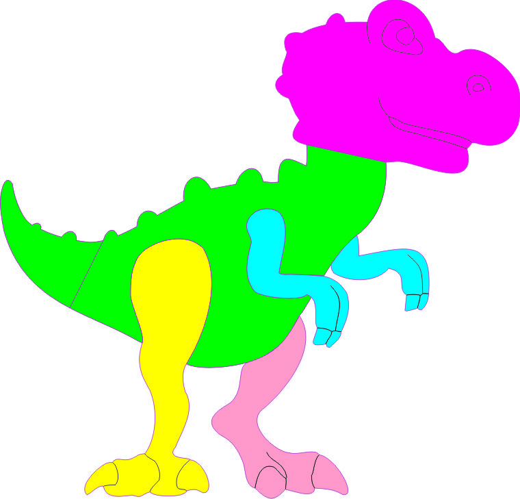 Dinosaur Puzzle  T - Rex Simple Laser cut
