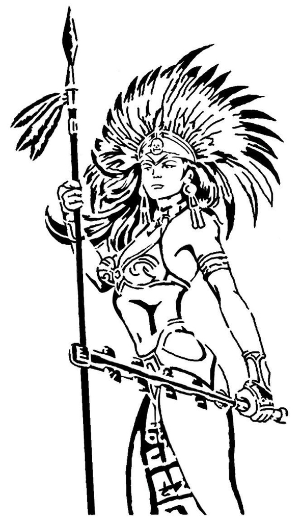 Amazon Warrior stencil