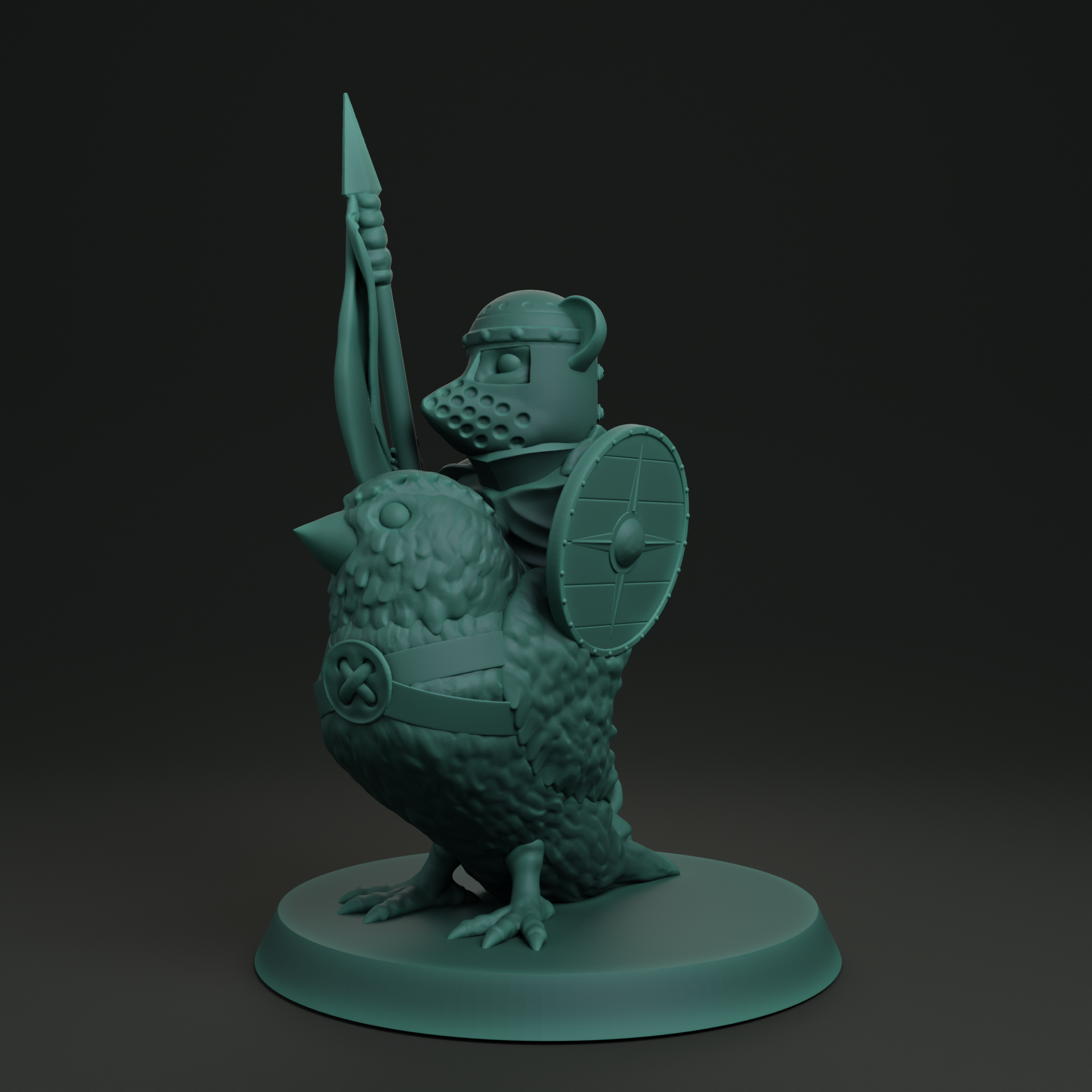 Mouseling cavalry, bird rider FDM supportless