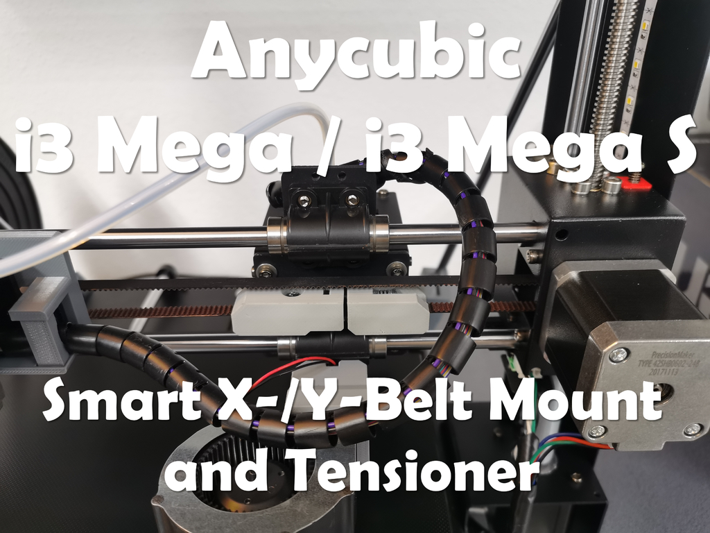 Anycubic i3 Mega / i3 Mega S Smart X-/Y-Belt Mount and Tensioner