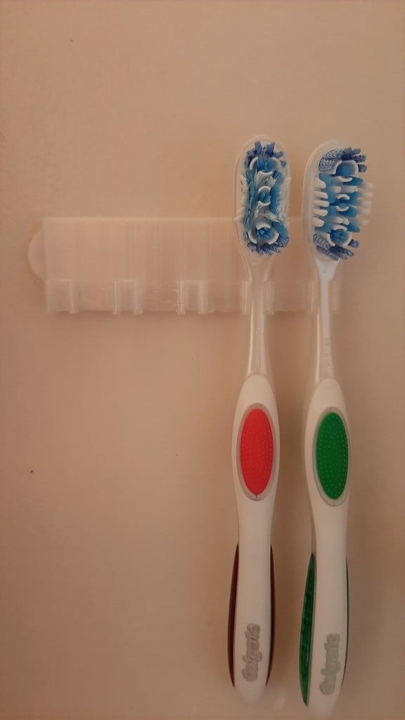 Compact toothbrush holder (wall or mirror mount)