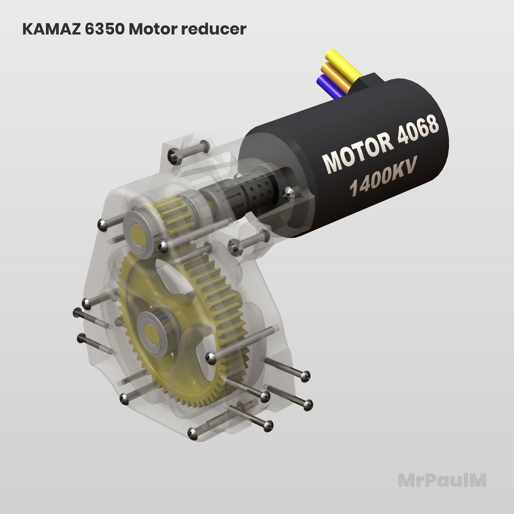 RC TRUCK 8x8 KAMAZ 6350 3D: MOTOR REDUCER