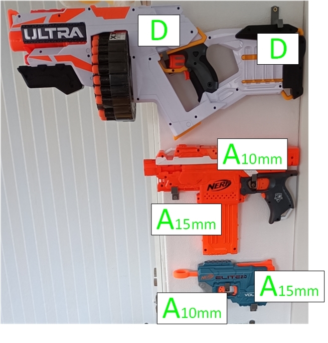 Simple Nerf wall mounts / wall holder