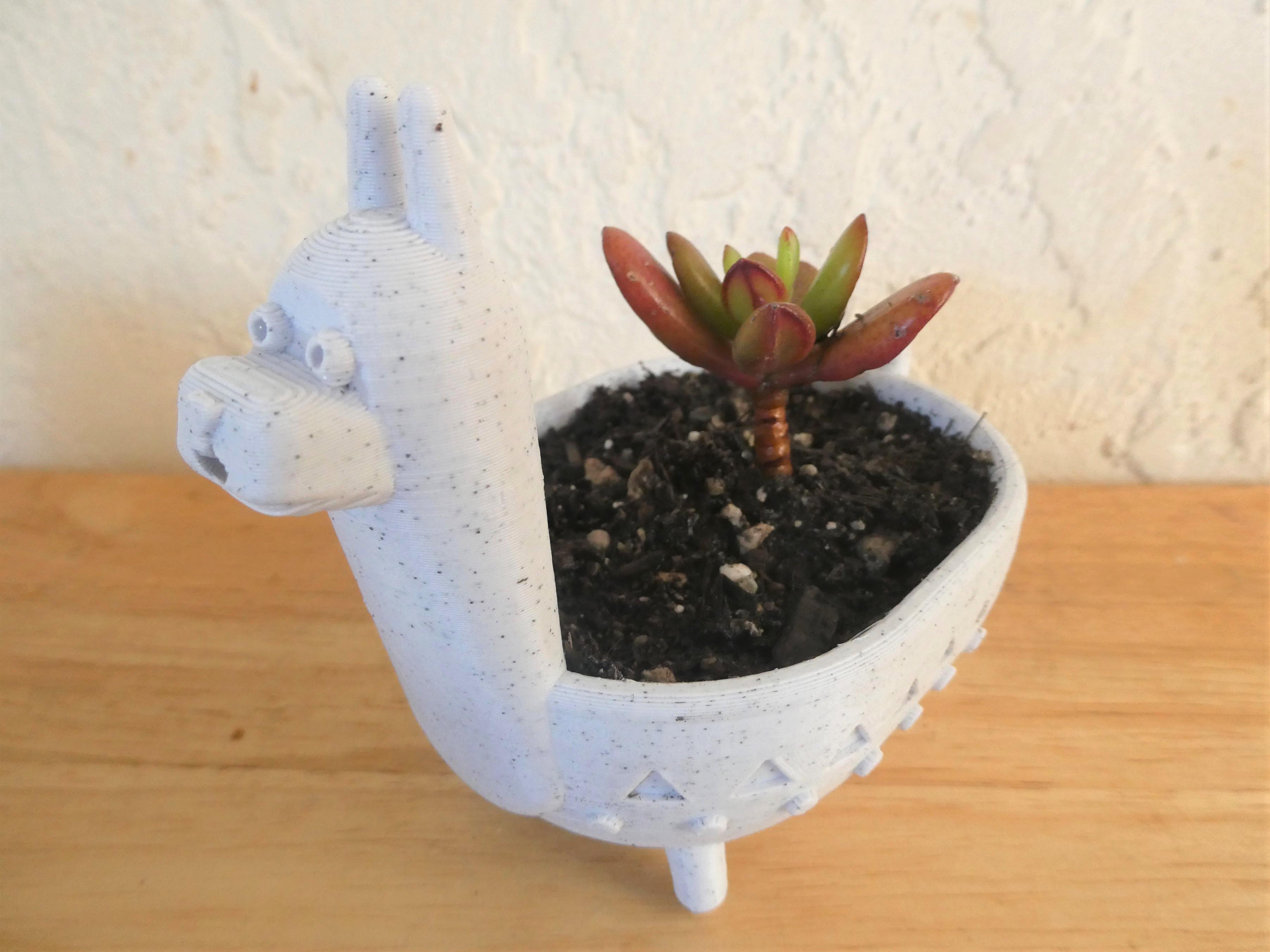 Llama Molcajete-style Planter