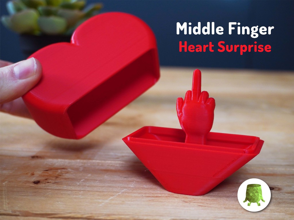 Middle Finger Heart Surprise 3D model