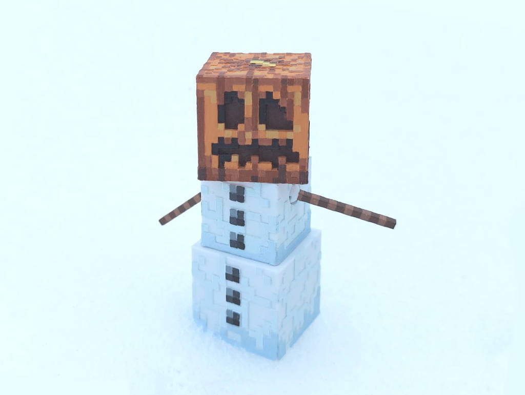 Minecraft Snow Golem (removable pumpkin head, textured and articulate)