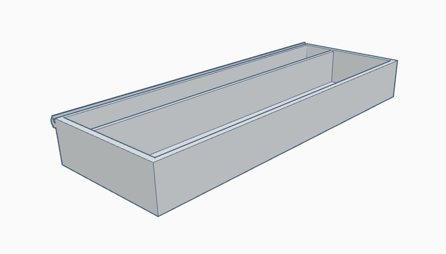 V slot long shallow side tray for 3D printer