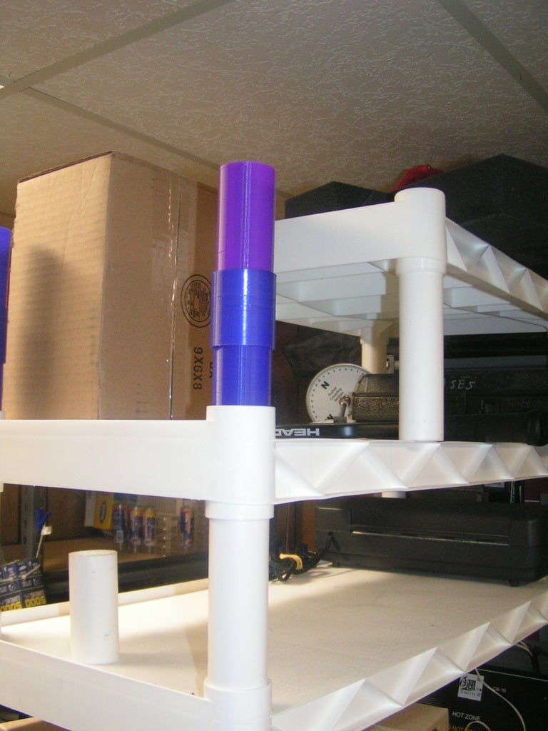 Plastic shelving adjustable shelf height