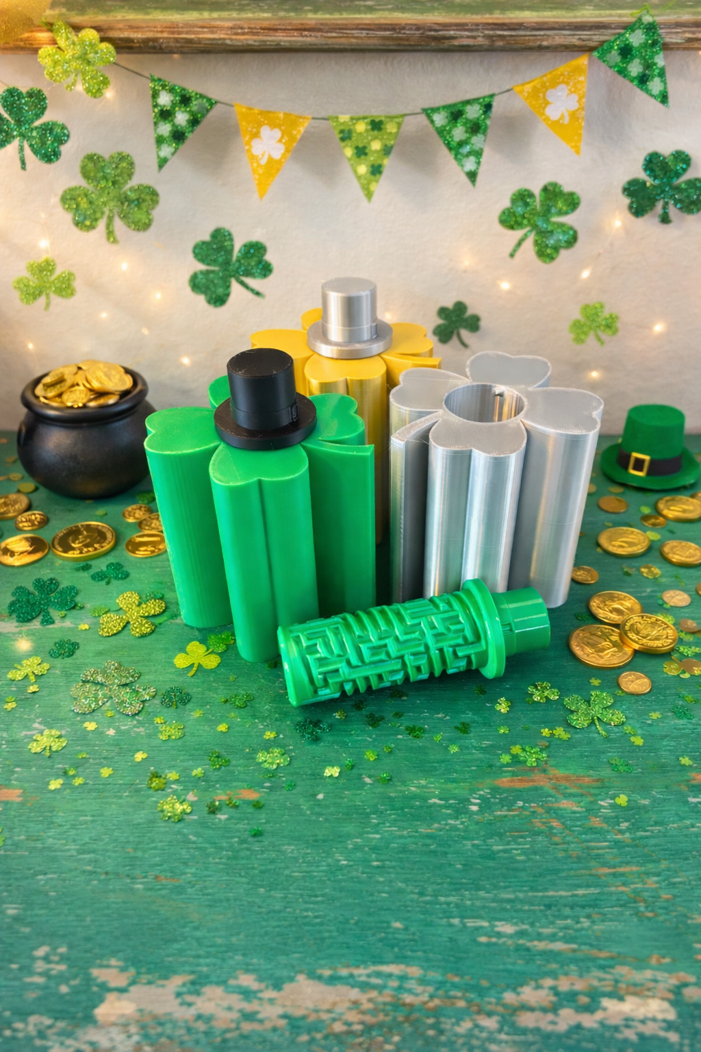 Saint Patrick's Day Four-Leaf Clover with Top Hat Maze Gift Box - Puzzle Lock Box