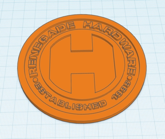 Renegade Hardware logo coaster