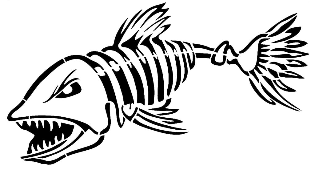 Skeleton Fish stencil 2