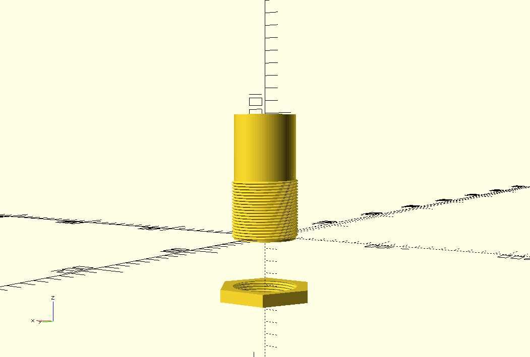 Mr Fix-it - 1 3/4" threaded pass-through + nut - OpenScad CSV
