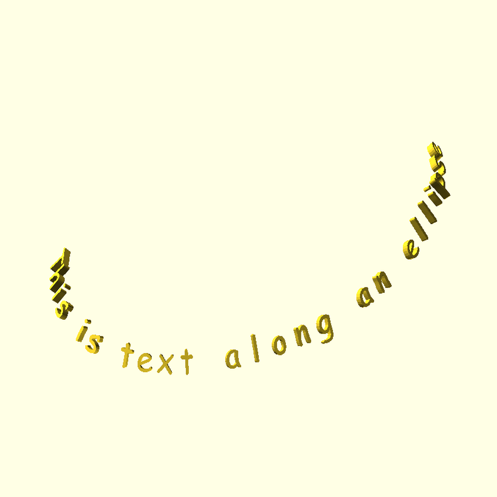 Text along an ellipse
