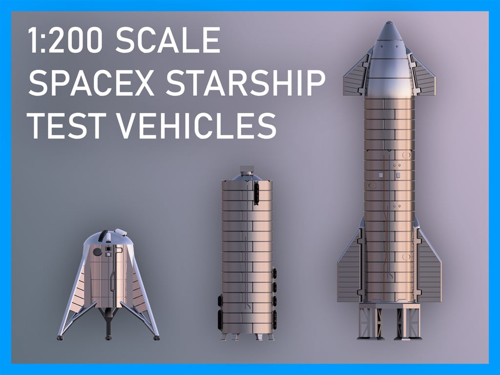 SpaceX Starship Prototypes (Hopper, SN5, SN8) - Now with moveable flaps!