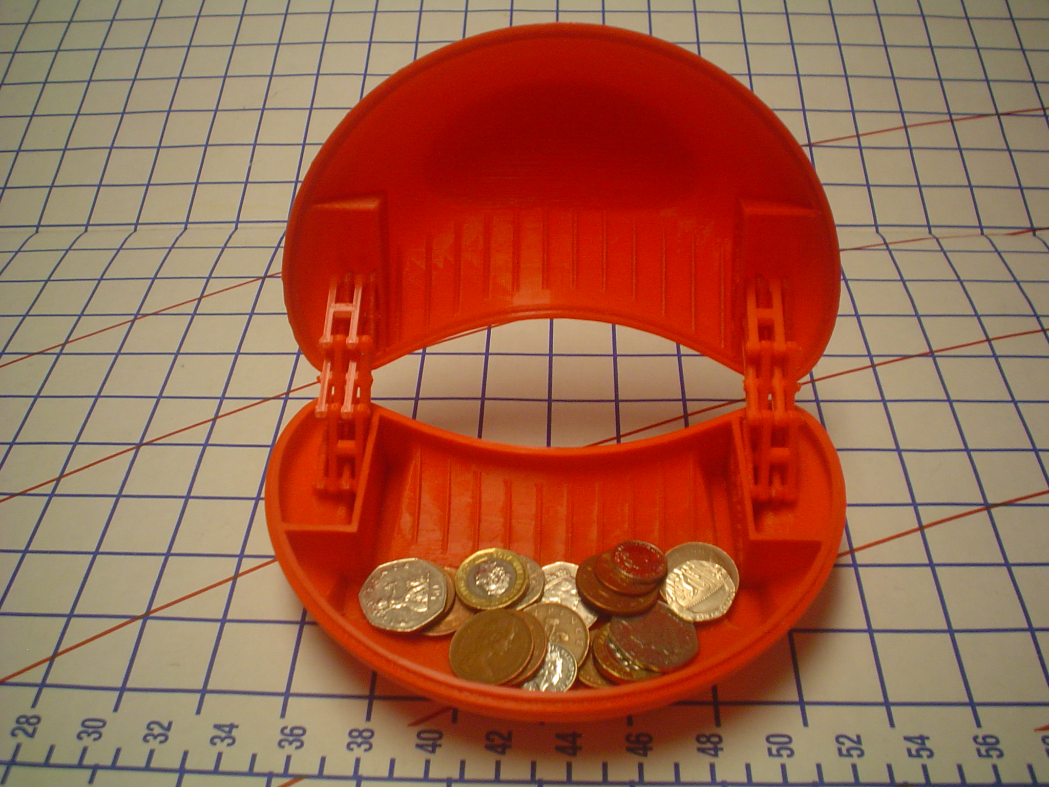 Crescent shaped hinged box