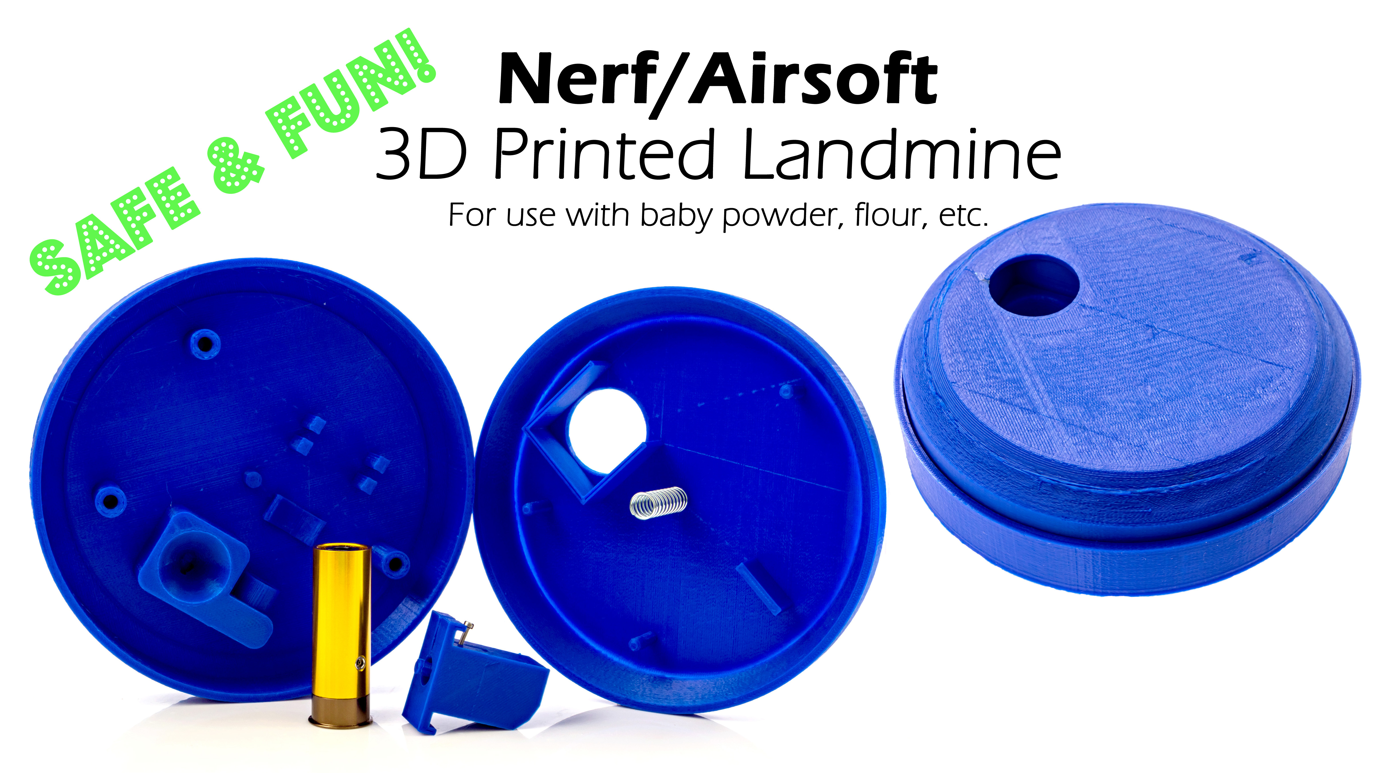 Nerf & Airsoft Landmine  (Safe & Fun with Flour or Baby Powder Explosions!)