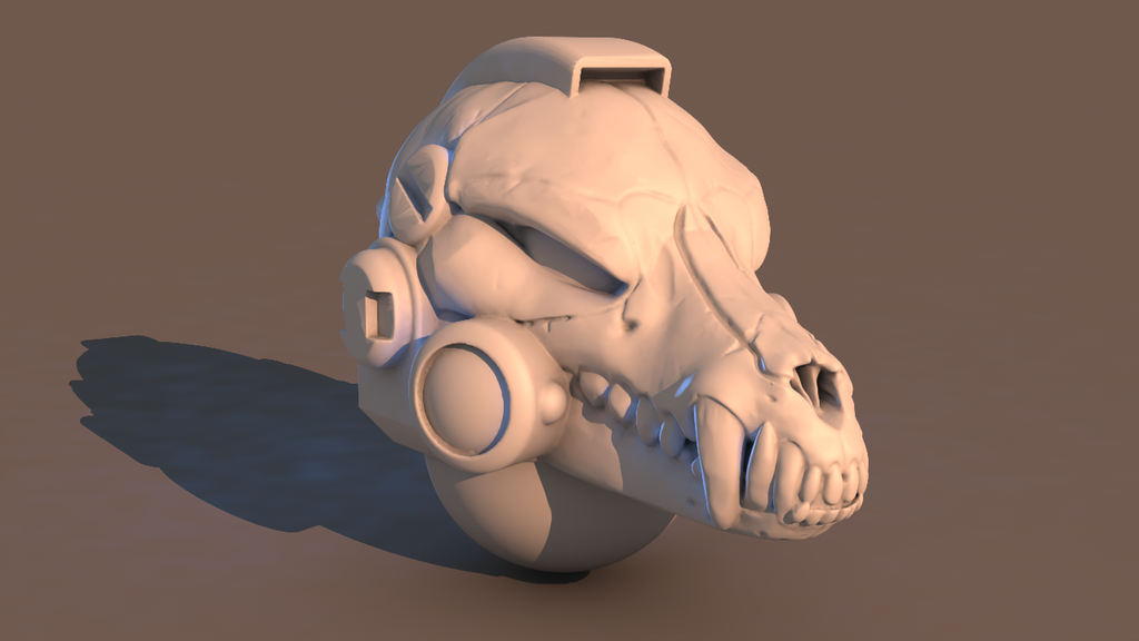 Wolf Skull Terror Troops Space Helmet for Miniatures