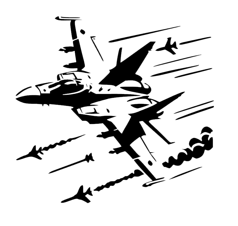 Dog Fight Stencil