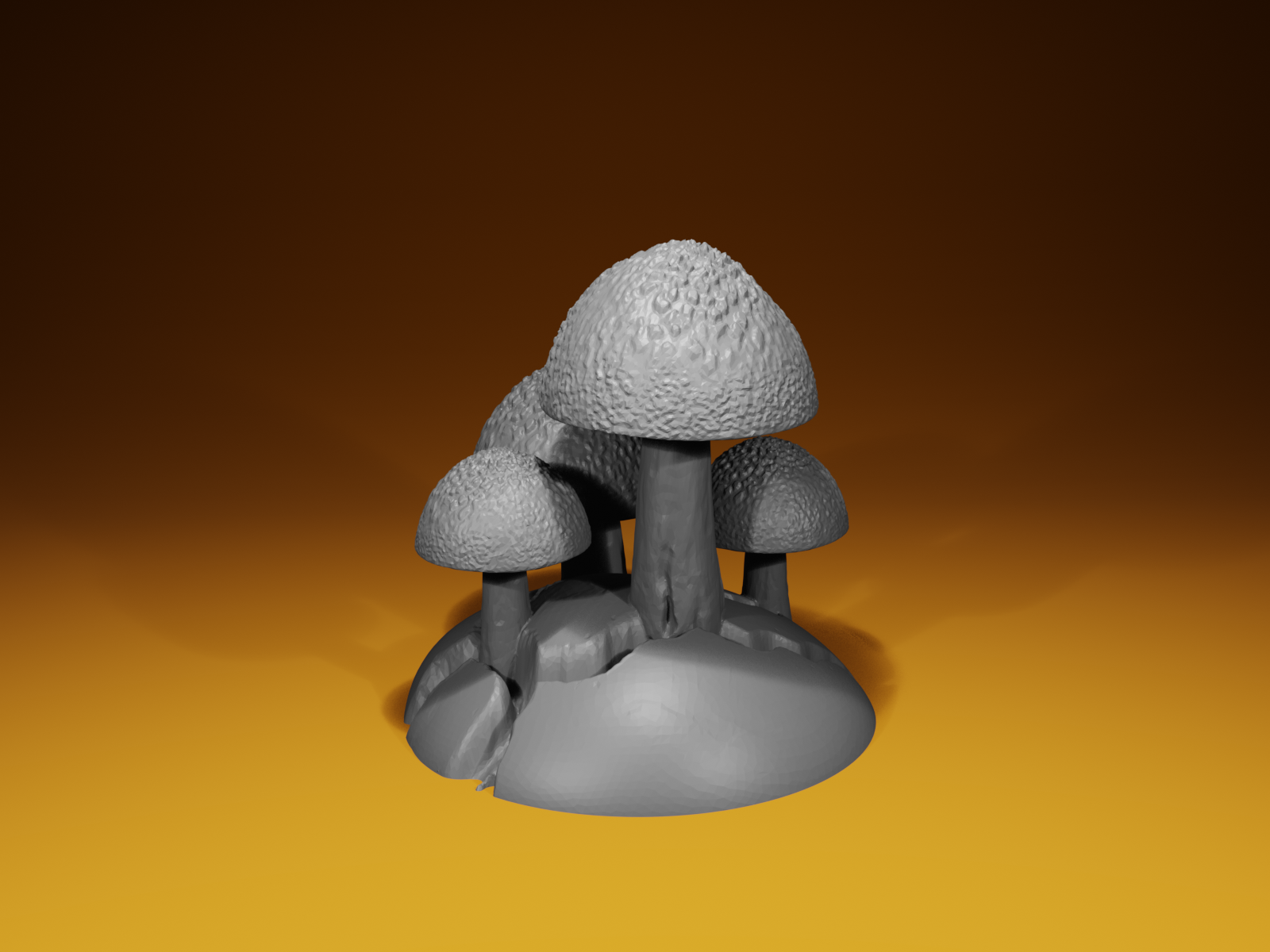 Mushroom Cluster UB – Fantasy Fungi Terrain for Tabletop, Dioramas, or Decorative Displays