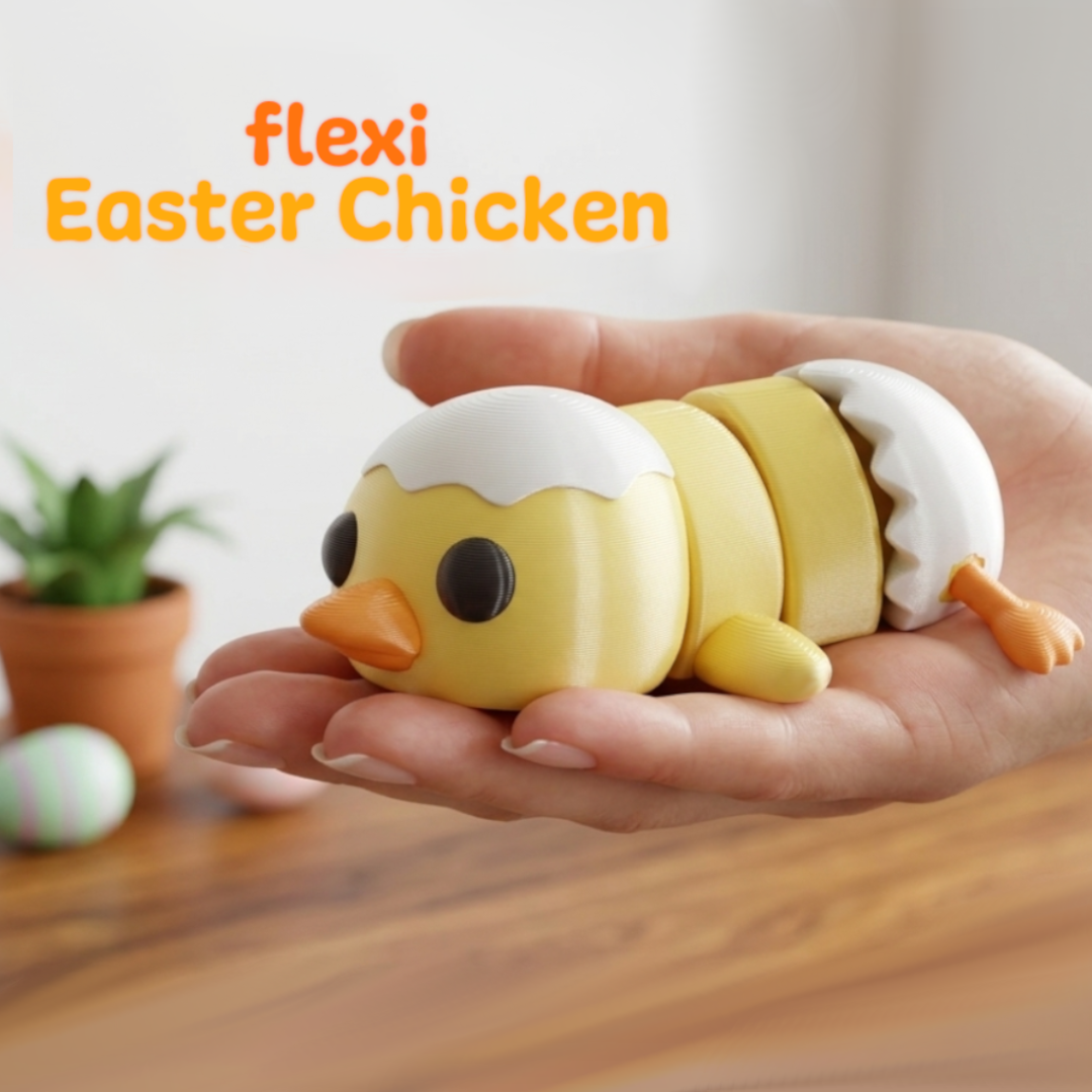 Flexi Articulated Easter Chicken (+Keychain)