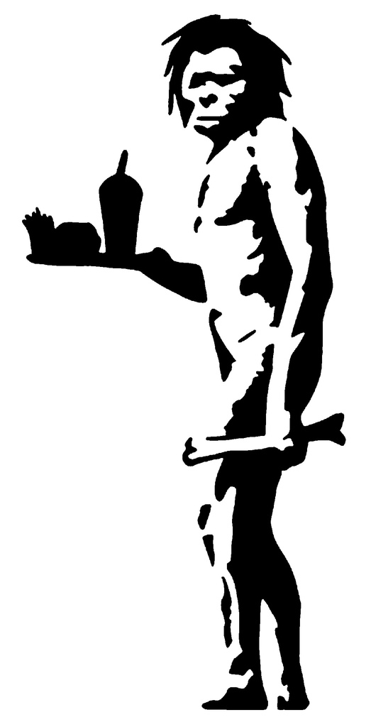Banksy Caveman Fast Food Stencil