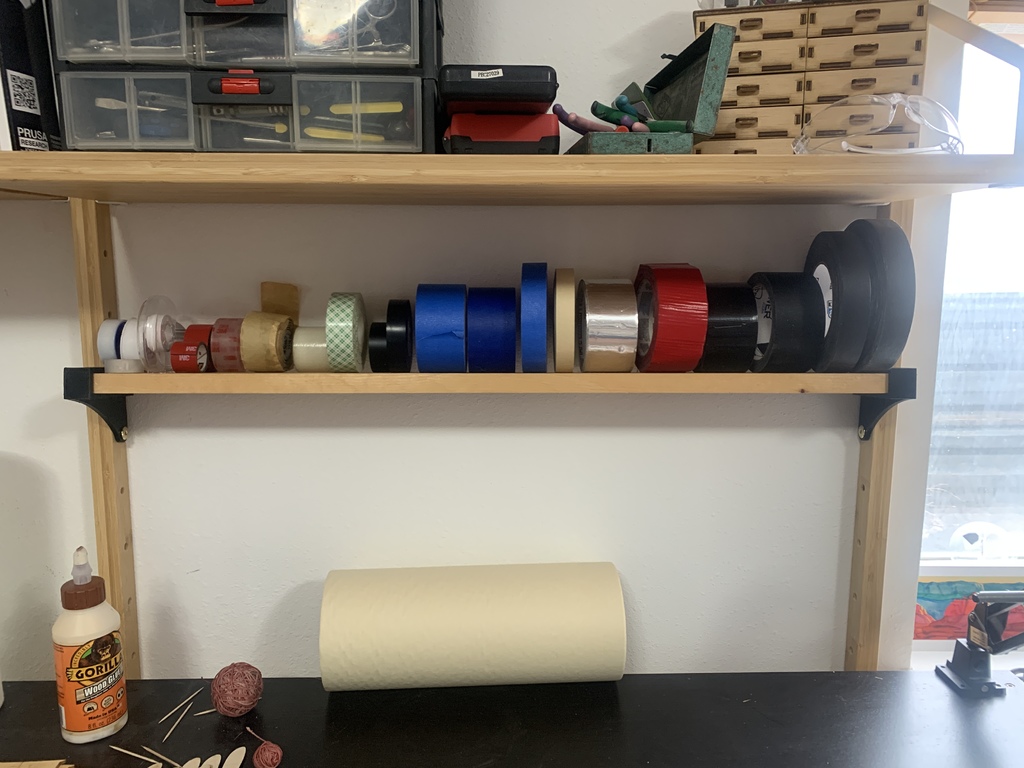 IKEA Svalnas Shelf Brackets (for tape roll storage and organizing)