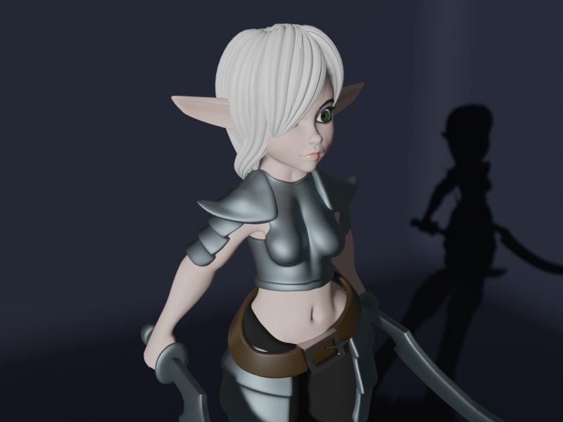 Fighter Female Elf or Goblin Girl