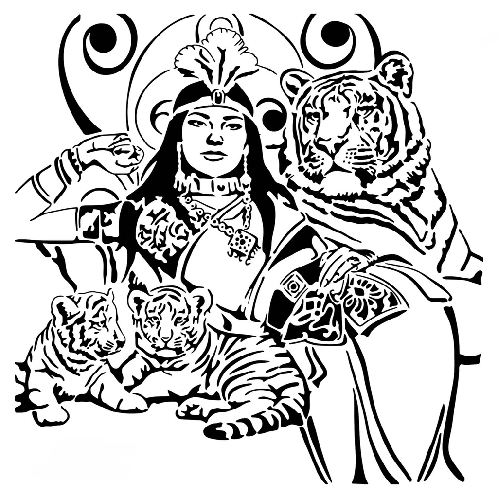 Exotic Queen stencil 2
